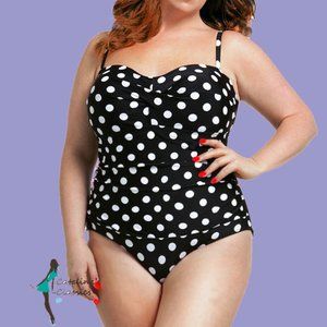 3X 1-piece retro rockabilly pinup polka dots NEW 40s 50s 60s